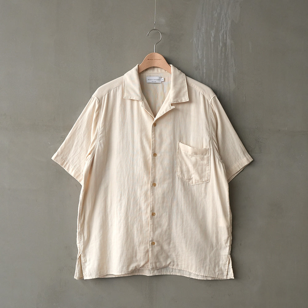ORGANIC GAUZE OPEN COLLAR S/S SHT – MANUAL ALPHABET ONLINE STORE