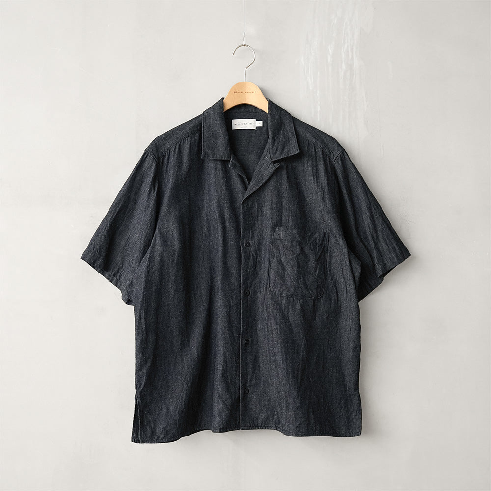 6oz DENIM S/S OPEN COLLAR SHIRTS – MANUAL ALPHABET ONLINE STORE