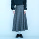 WOOL MIX CHECK FLARE SKIRT