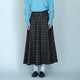 WOOL MIX CHECK FLARE SKIRT【MANON】