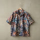 FLOWER MESH OPEN COLLAR S/S SHT