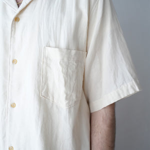 ORGANIC GAUZE OPEN COLLAR S/S SHT