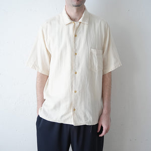 ORGANIC GAUZE OPEN COLLAR S/S SHT