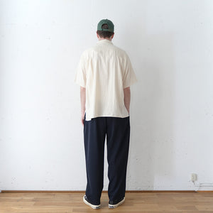 ORGANIC GAUZE OPEN COLLAR S/S SHT
