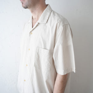 60LAWN STRIPE OPEN COLLAR S/S SHT