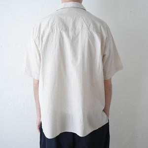 60LAWN STRIPE OPEN COLLAR S/S SHT