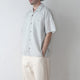 60LAWN STRIPE OPEN COLLAR S/S SHT
