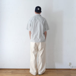 60LAWN STRIPE OPEN COLLAR S/S SHT