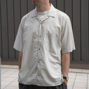 STRIPE S/S OPEN COLLAR SHIRTS – MANUAL ALPHABET ONLINE STORE