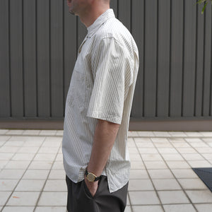 STRIPE S/S OPEN COLLAR SHIRTS – MANUAL ALPHABET ONLINE STORE