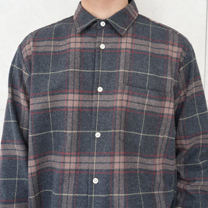 BRUSHED CHECK LOOSE FIT R/C SHT