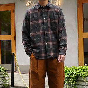 BRUSHED CHECK LOOSE FIT R/C SHT