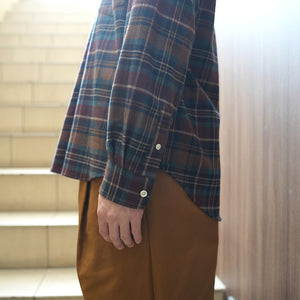BRUSHED CHECK LOOSE FIT B/C SHT