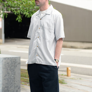 STRIPE S/S OPEN COLLAR SHIRTS – MANUAL ALPHABET ONLINE STORE
