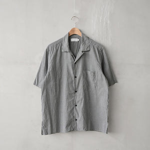 C/SILK GINGHAM S/S OPEN COLLAR SHT – MANUAL ALPHABET ONLINE STORE