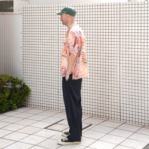 FLOWER MESH OPEN COLLAR S/S SHT