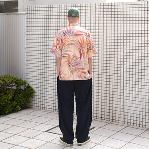 FLOWER MESH OPEN COLLAR S/S SHT