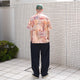 FLOWER MESH OPEN COLLAR S/S SHT