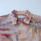 FLOWER MESH OPEN COLLAR S/S SHT