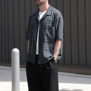 T/C LAWN CHECK WIDE S/S SHIRTS – MANUAL ALPHABET ONLINE STORE