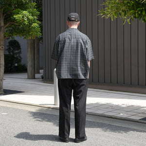 T/C LAWN CHECK WIDE S/S SHIRTS – MANUAL ALPHABET ONLINE STORE