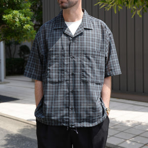 T/C LAWN CHECK WIDE S/S SHIRTS – MANUAL ALPHABET ONLINE STORE