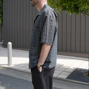 T/C LAWN CHECK WIDE S/S SHIRTS – MANUAL ALPHABET ONLINE STORE