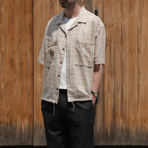 T/C LAWN CHECK WIDE S/S SHIRTS – MANUAL ALPHABET ONLINE STORE