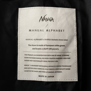 NANGA×MANUAL ALPHABET NC FT DOWN COAT
