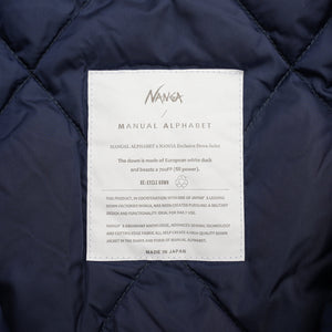 【再入荷】NANGA×MANUAL ALPHABET  FTQ REVERSE DOWN COAT