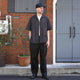 12oz BLACK DENIM EASY WIDE PANTS