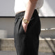 12oz BLACK DENIM EASY WIDE PANTS