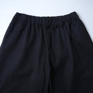 12oz BLACK DENIM EASY WIDE PANTS