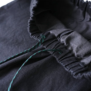 12oz BLACK DENIM EASY WIDE PANTS