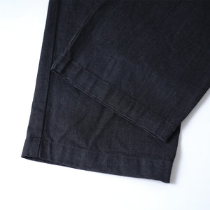 12oz BLACK DENIM EASY WIDE PANTS