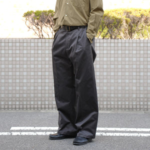 H.UNIT バギーチノ　ワイドチノ　チノパン　ワンタック　日本製　ブラック CHINO ONE TUCK BUGGY PANTS – MANUAL ALPHABET ONLINE STORE