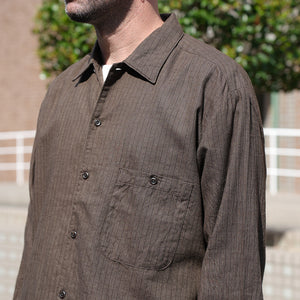 BRUSHED TWILL OPEN COLLAR SHIRTS|メンズ オープンカラーシャツ