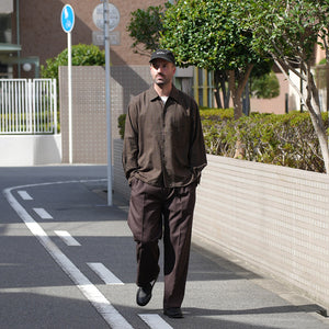 BRUSHED TWILL OPEN COLLAR SHIRTS|メンズ オープンカラーシャツ