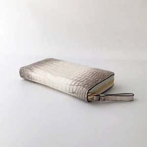 esperant Crocodile Leather Round zip WALLET