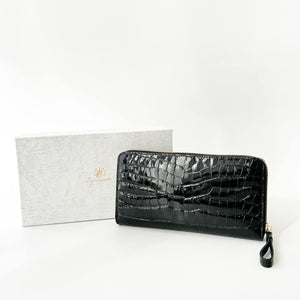 esperant Crocodile Leather Round zip WALLET