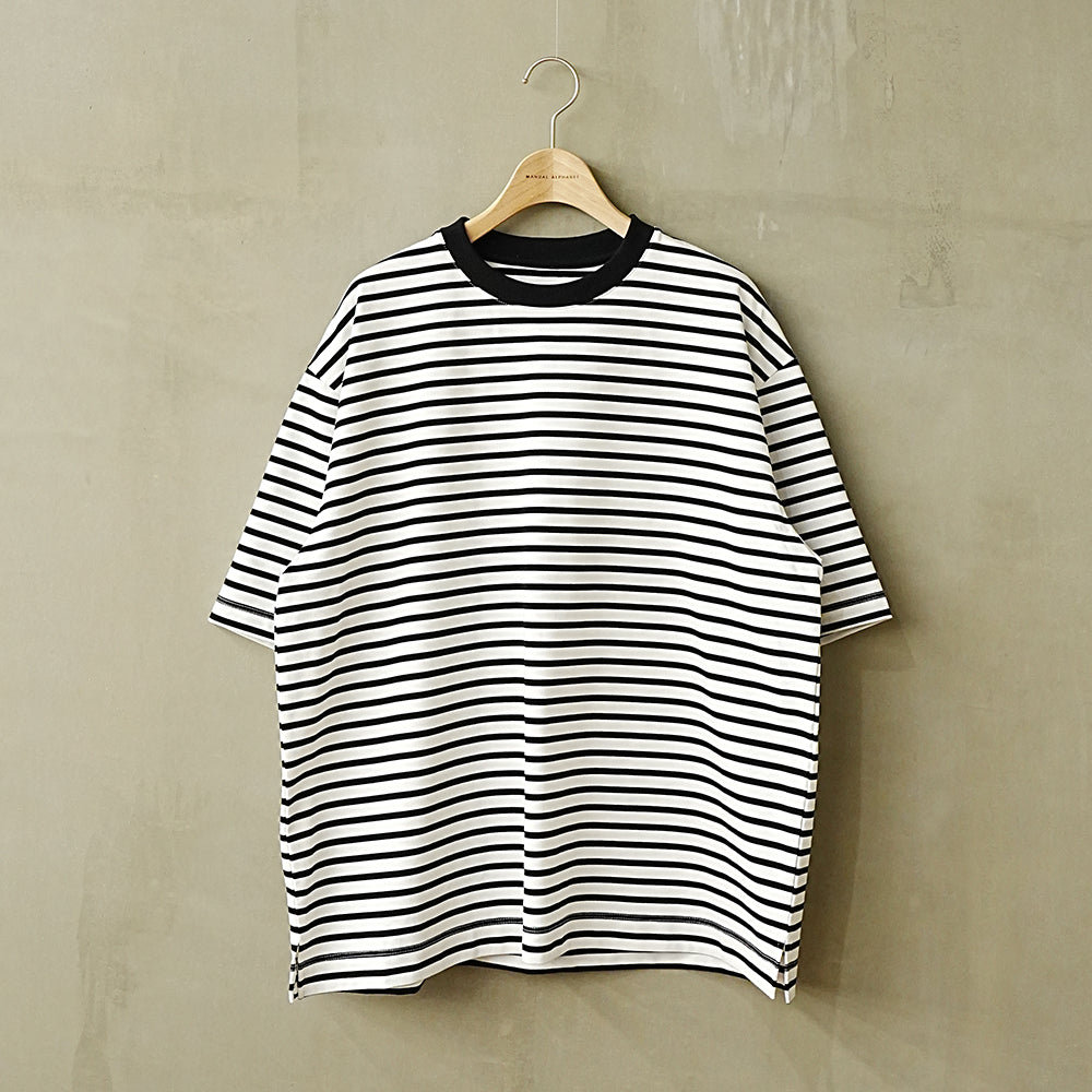 S/S Border T-Shirt (BROWN × WHITE)